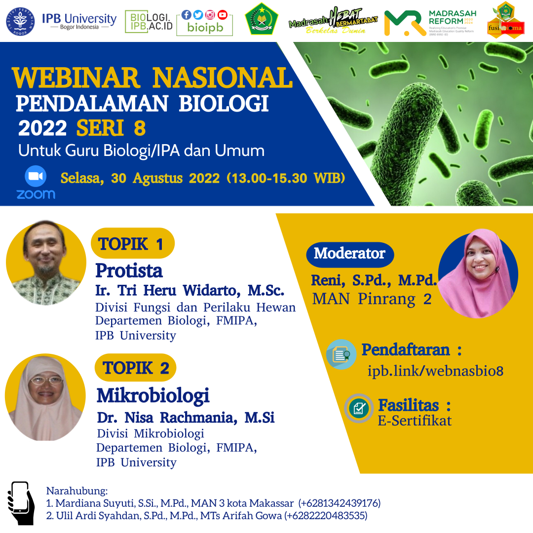 The 8th National Webinar for Enriching Biological Concepts 2022